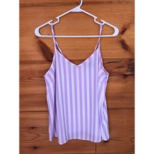 Light Purple and White Striped Tank